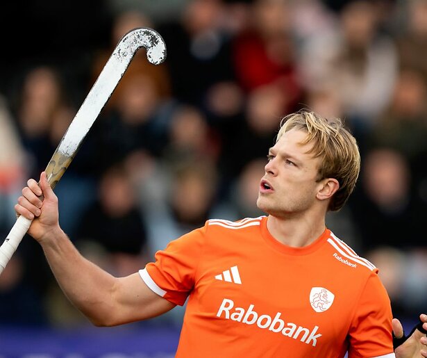 De Nederlandse hockeymannen nemen het op tegen Oostenrijk tijdens het EK Hockey 2025