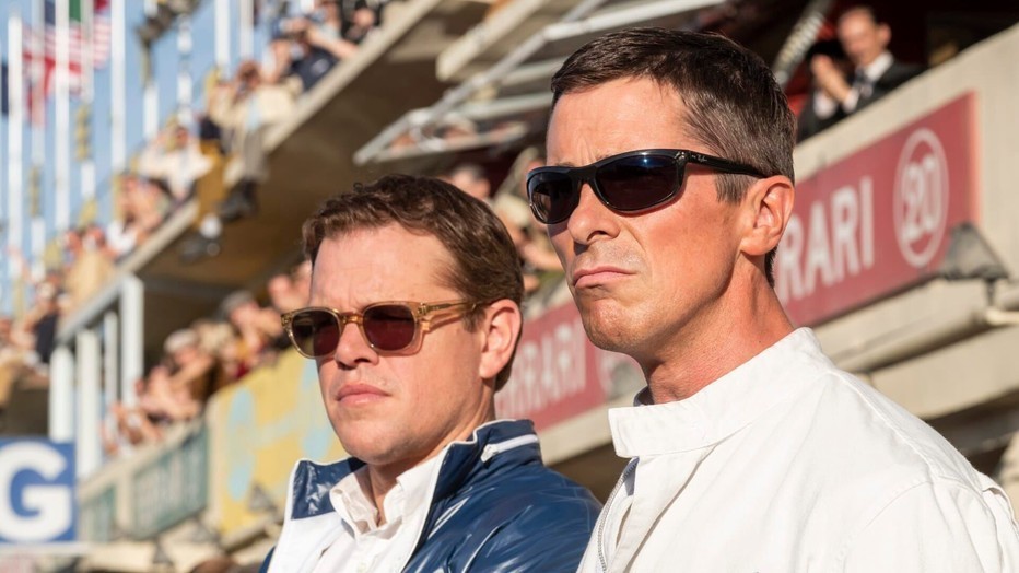 Matt Damon en Christian Bale in Le Mans '66 Matt Damon en Christian Bale in Le Mans '66