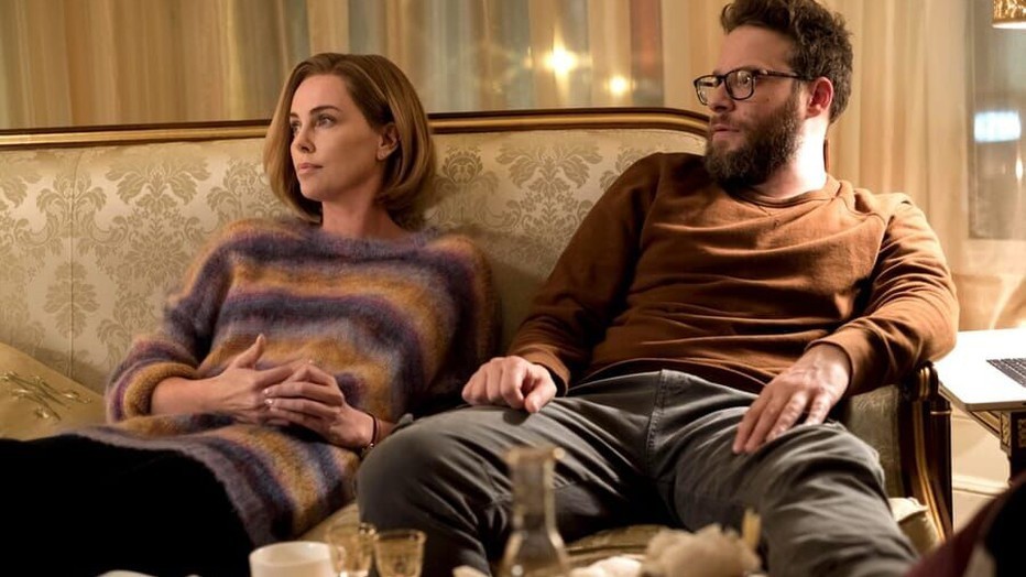 Charlize Theron en Seth Rogen in Long Shot