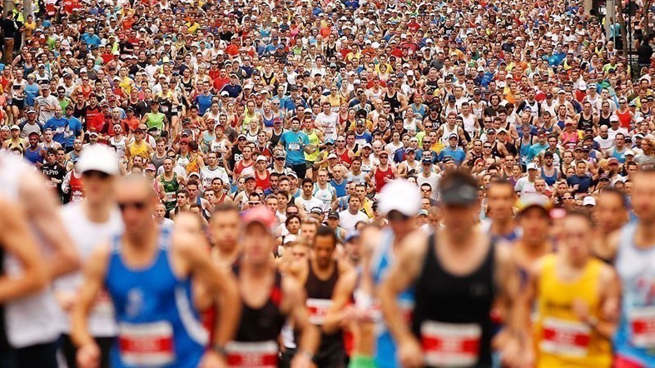 Hardlopen langs iconische gebouwen in Marathon van New York