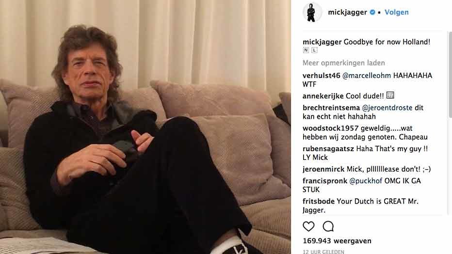 Videosnack: Mick Jagger zingt 'Heb je even voor mij?'