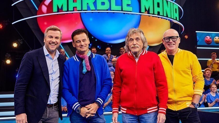 Winston Gerschtanowitz, Wilfred Genee, Johan Derksen en René van der Gijp Winston Gerschtanowitz, Wilfred Genee, Johan Derksen en René van der Gijp
