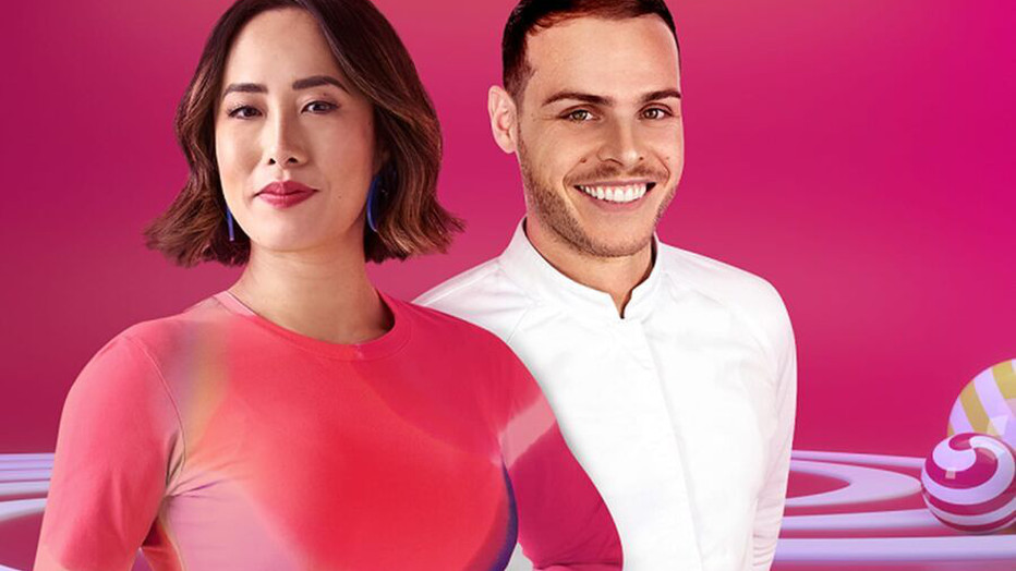 Melissa Leong en Amaury Guichon in MasterChef Australië: Dessert Masters