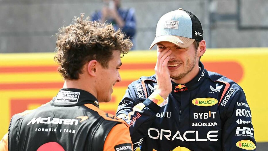 Max Verstappen en Lando Norris Max Verstappen en Lando Norris