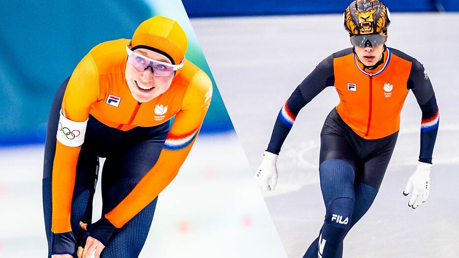 Merel Conijn en Jens van 't Wout tijdens de Olympische Winterspelen in Milaan