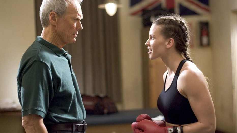 Clint Eastwood en Hilary Swank in Million Dollar Baby