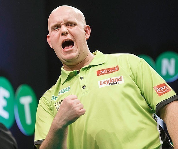 Michael van Gerwen in de finale van het WK Darts 