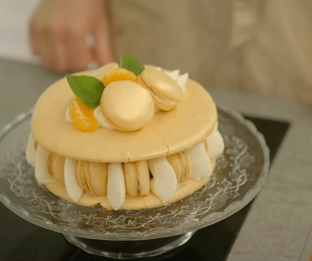 Overgebleven bakkers stuntelen met een macarontaart in Heel Holland Bakt