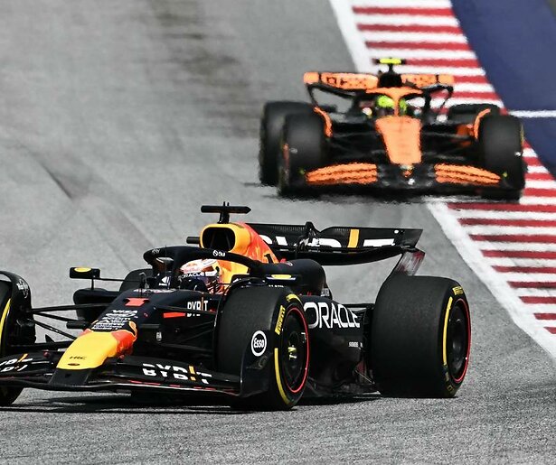 Max Verstappen en Lando Norris gaan de strijd aan op Silverstone tijdens de GP van Groot-Brittannië