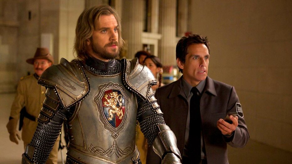 Dan Stevens en Ben Stiller in Night at the Museum: Secret of the Tomb