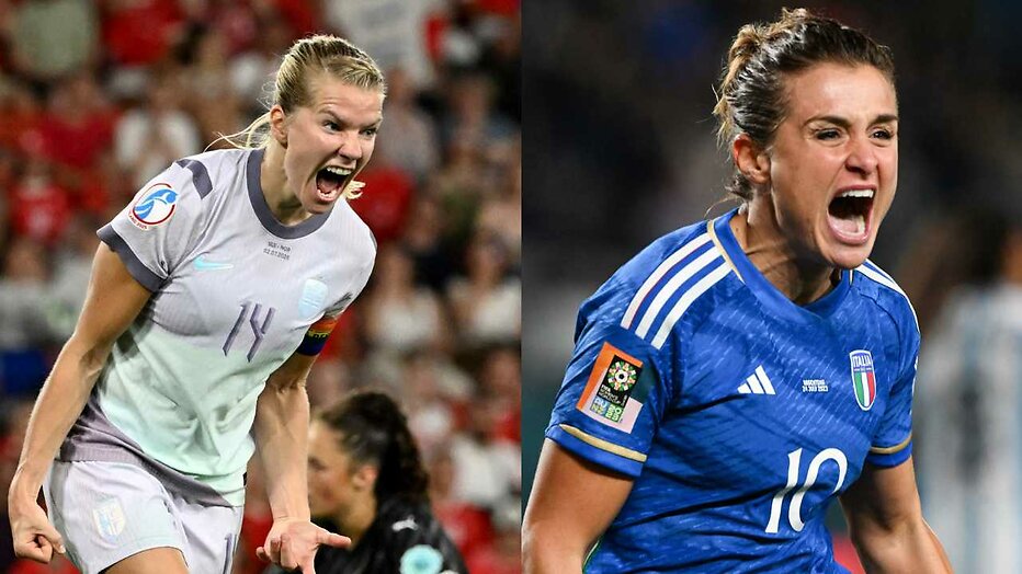 Ada Hegerberg van Noorwegen en Cristiana Girelli van Italië