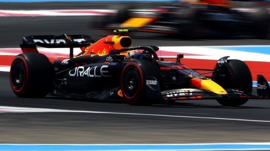 Max Verstappen in zijn F1-auto