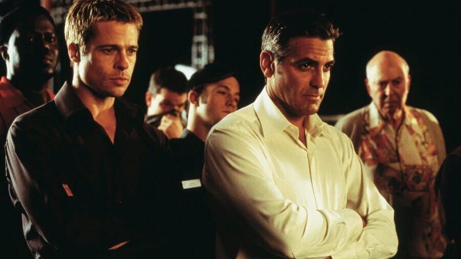 George Clooney en Brad Pitt in Ocean's Eleven