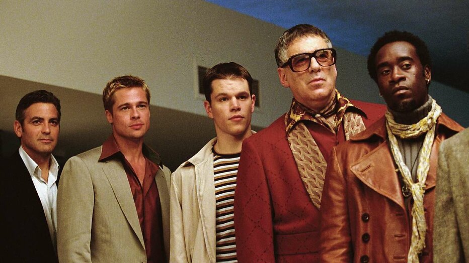 George Clooney, Brad Pitt, Matt Damon, Elliott Gould en Don Cheadle
