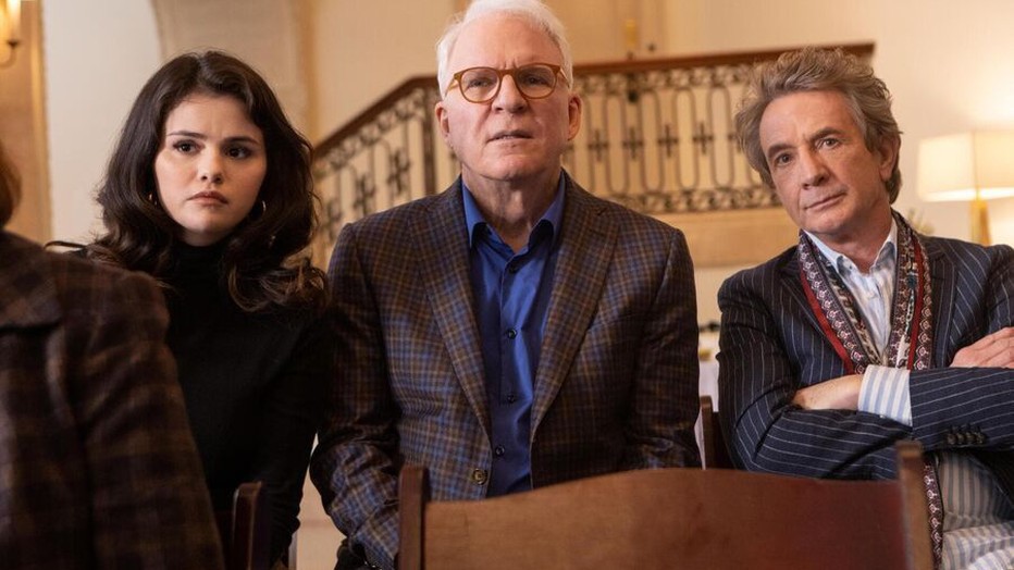 Selena Gomez, Steve Martin en Martin Short voor Only Murders in the Building Selena Gomez, Steve Martin en Martin Short voor Only Murders in the Building