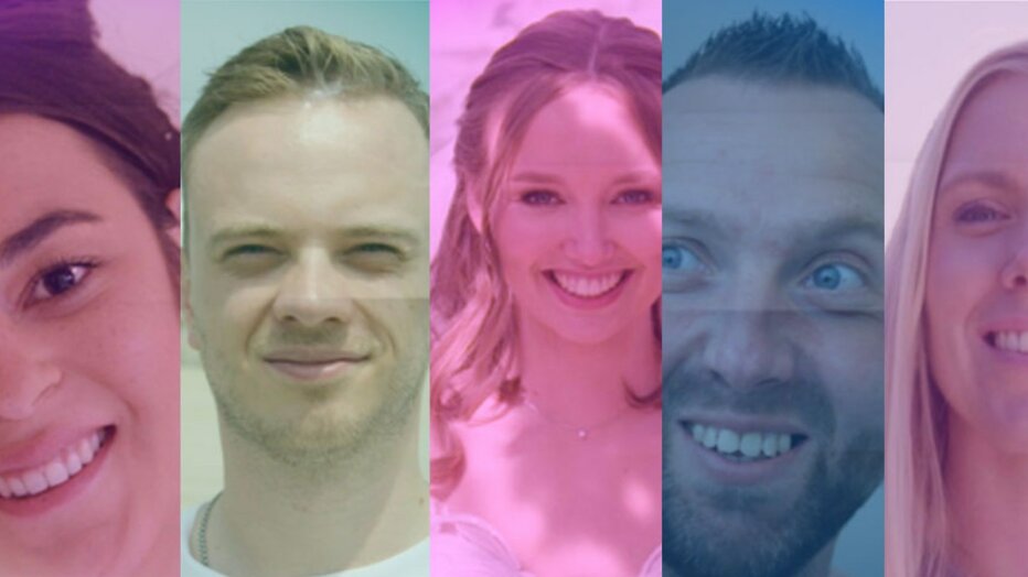 Zoë, Jegor, Eva, Jeffrey en Maaike voor Over Mijn Lijk