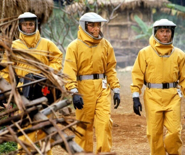 Dustin Hoffman moet een aapje zien te vinden in Outbreak