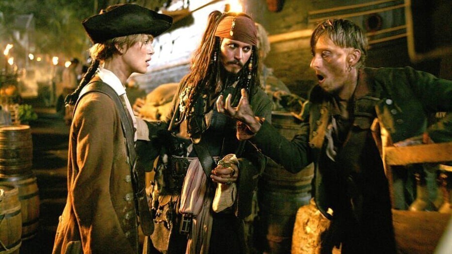 Johnny Depp als Jack Sparrow in Pirates of the Caribbean: Dead Man's Chest