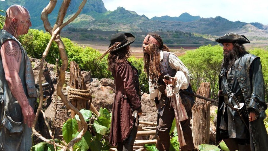 Johnny Depp en Penelope Cruz in Pirates of the Caribbean: On Stranger Tides
