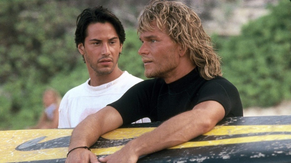 Keanu Reeves en Patrick Swayze in Point Break Keanu Reeves en Patrick Swayze in Point Break