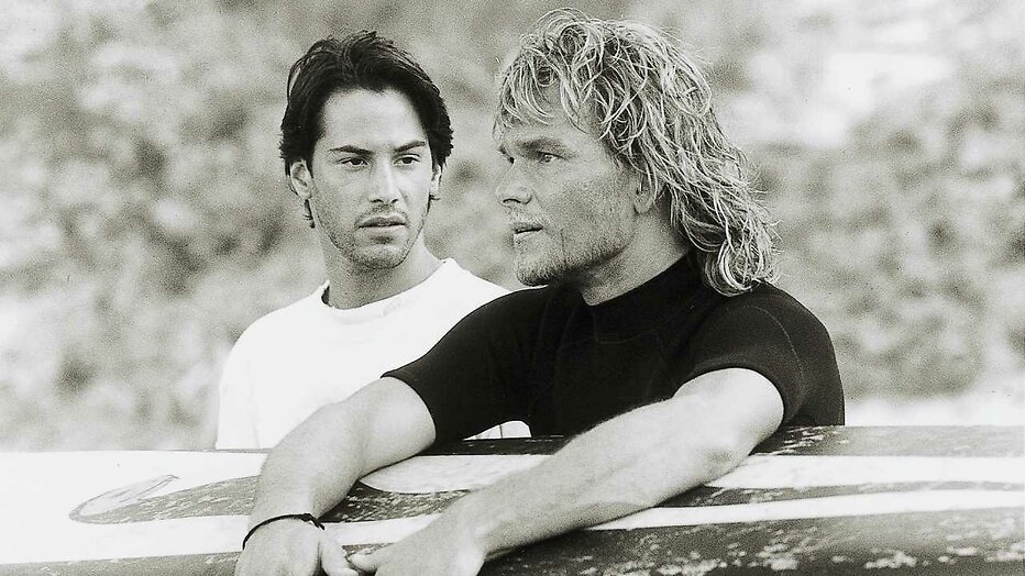 Keanu Reeves en Patrick Swayze in Point Break