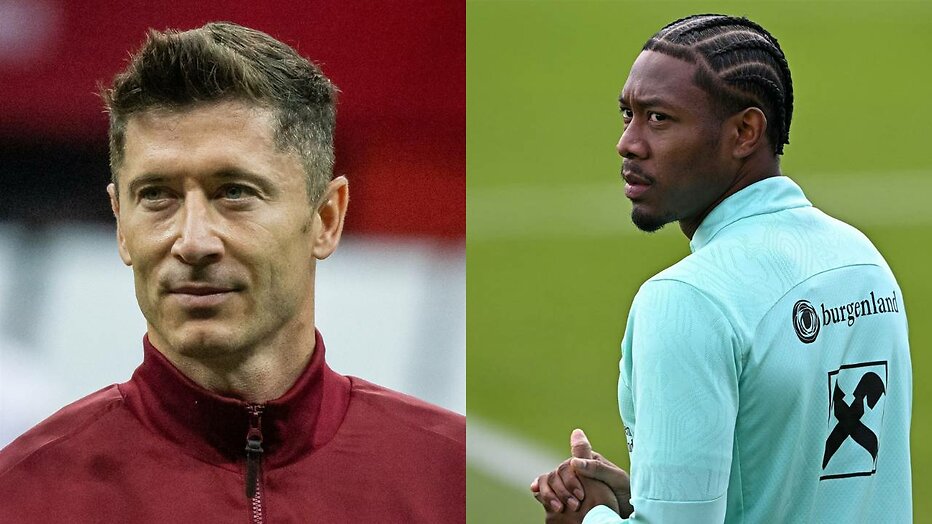 Robert Lewandowski van Polen en David Alaba van Oostenrijk