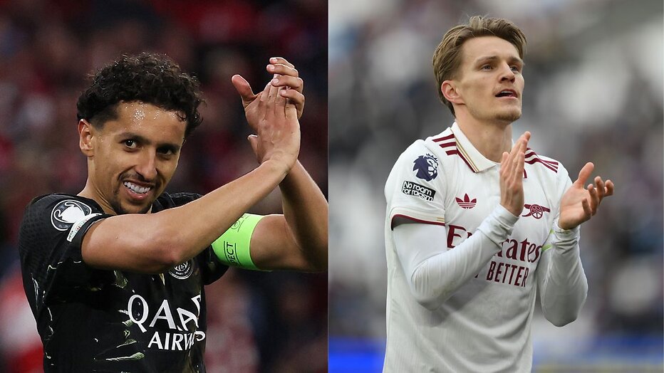 Marquinhos van PSG en Martin Odegaard van Arsenal
