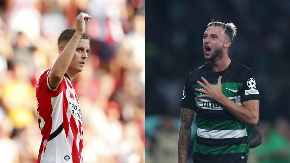 Joey Veerman (PSV) vs. Zeno Debast (Sporting CP)