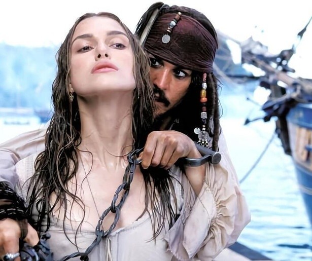 Johnny Depp als legendarische piraat in Pirates of the Caribbean: The Curse of the Black Pearl