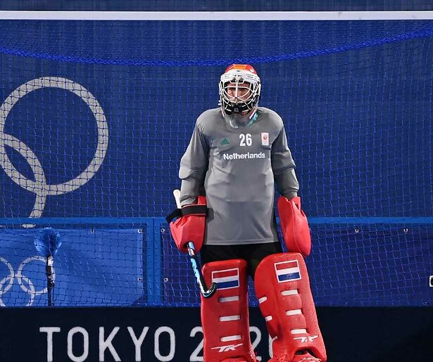 Blaak bewaakt de goal tijdens WK-strijd tegen Maleisië