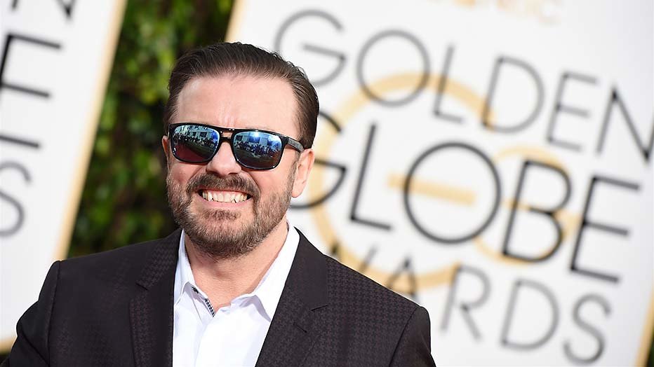 Ricky Gervais presenteert voor vijfde keer Golden Globes