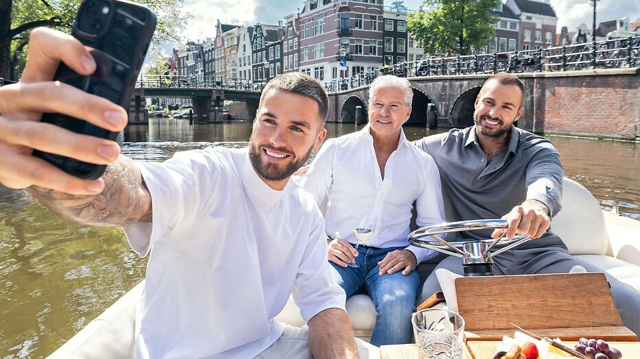 Vader Dries met zoons Dave en Donny. Vader Dries met zoons Dave en Donny.