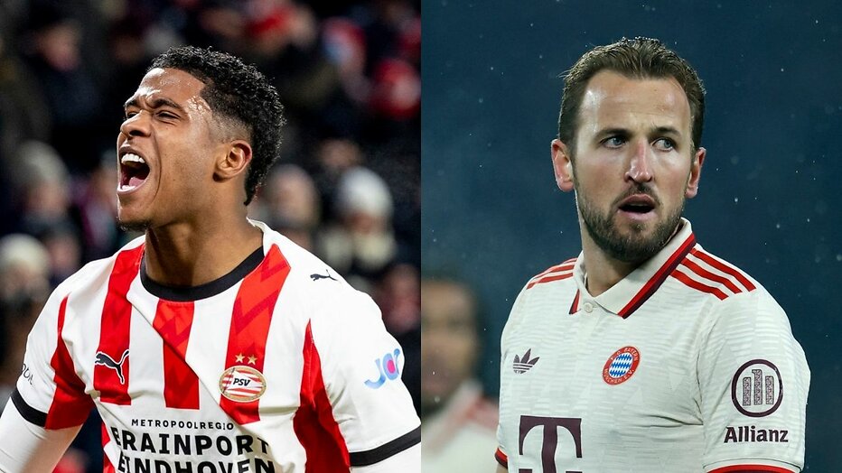 Ryan Flamingo (PSV) & Harry Kane (Bayern München)