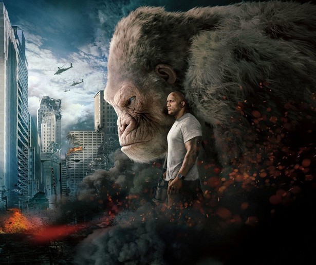 Dwayne Johnson en de reuzengorilla in Rampage: Big Meets Bigger