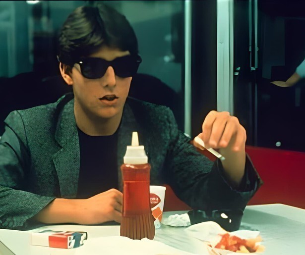 Een piepjonge Tom Cruise in Risky Business