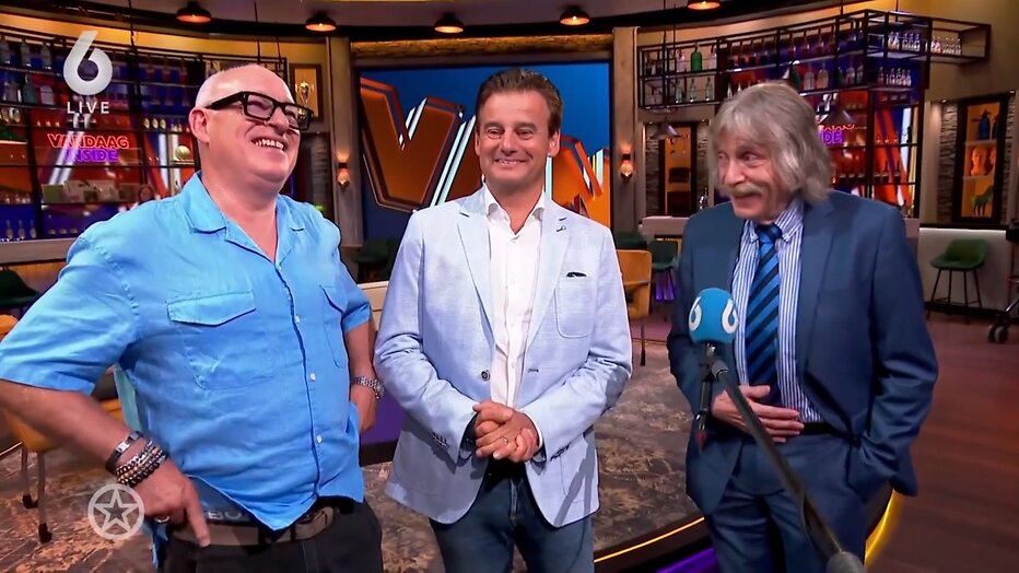 René van der Gijp, Wilfred Genee en Johan Derksen René van der Gijp, Wilfred Genee en Johan Derksen