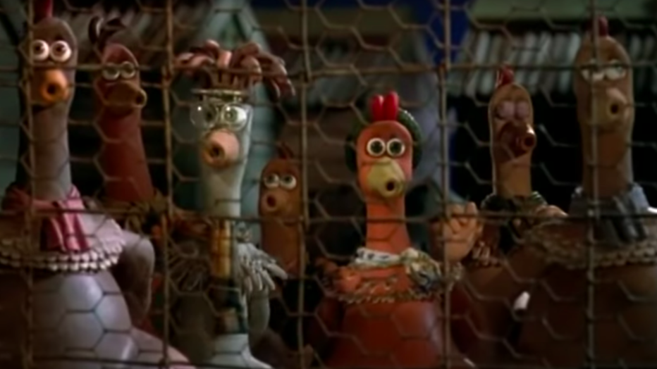 Een scéne met kippen uit de film Chicken Run uit het jaar 2000. Een scéne met kippen uit de film Chicken Run uit het jaar 2000.