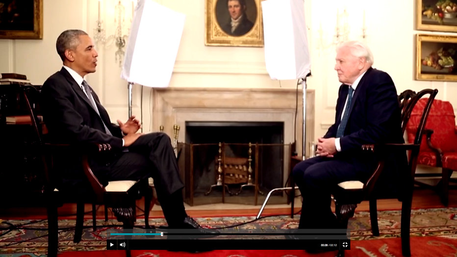 Barack Obama interviewt David Attenborough bij de NOS Barack Obama interviewt David Attenborough bij de NOS