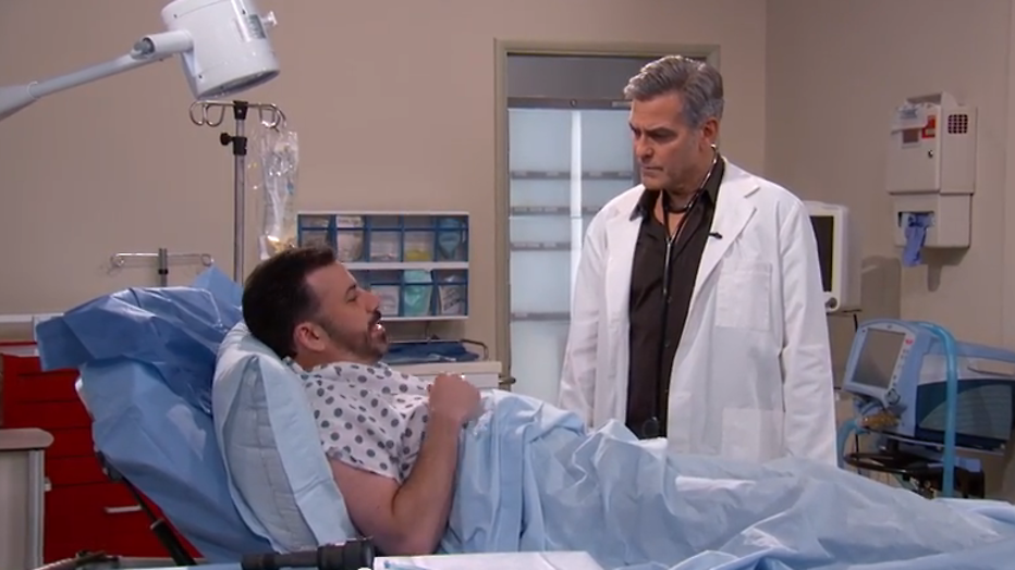 YouTube-hit: George Clooney in E.R-reünie voor Jimmy Kimmel YouTube-hit: George Clooney in E.R-reünie voor Jimmy Kimmel