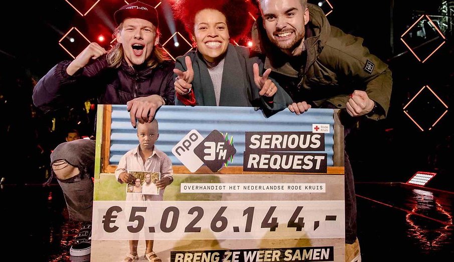 Ruim 5 miljoen voor Serious Request 2017 Ruim 5 miljoen voor Serious Request 2017