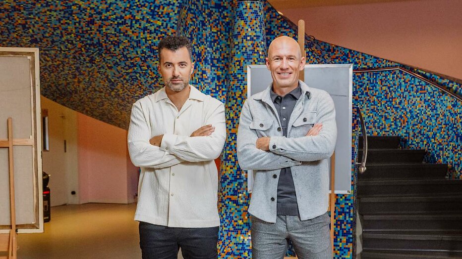 Özcan Akyol & Arjen Robben tijdens Sterren op het Doek Özcan Akyol & Arjen Robben tijdens Sterren op het Doek