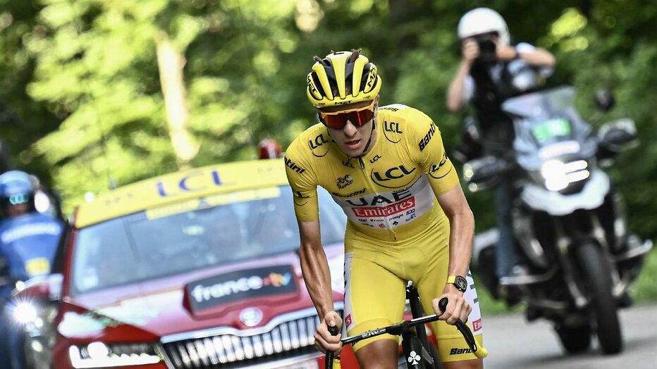 Tadej Pogacar tijdens Tour de France 2024