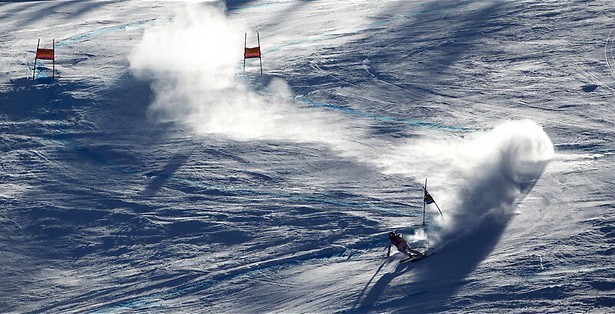 Niet springen, maar skiën