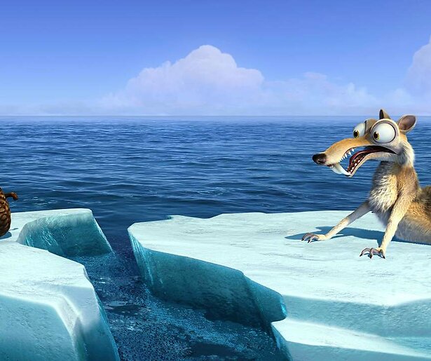 Eekhoorn Scrat veroorzaakt een aardverschuiving in Ice Age: Continental Drift