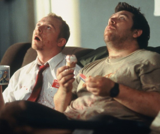 Simon Pegg en Nick Frost nemen het op tegen zombies in Shaun of the Dead