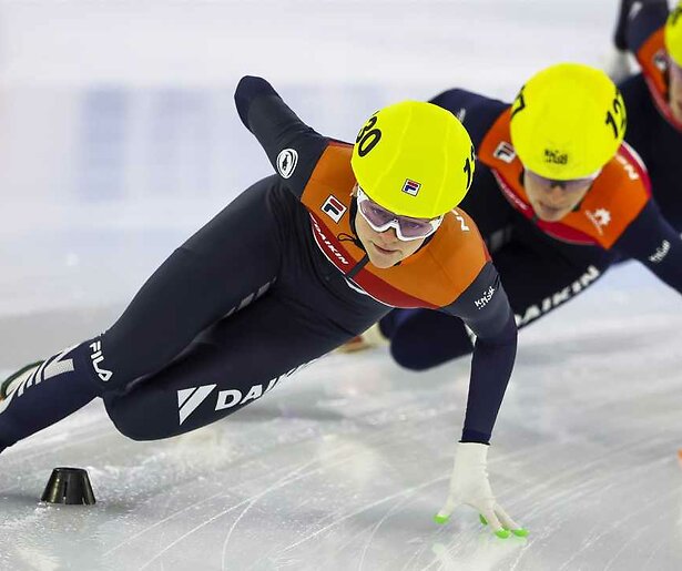 Nog een keer vlammen voor de shorttrackers in Dordrecht
