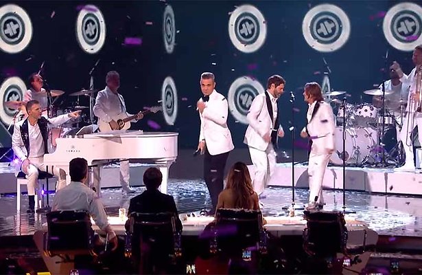 Videosnack: Robbie Williams en Take That herenigd bij X Factor 