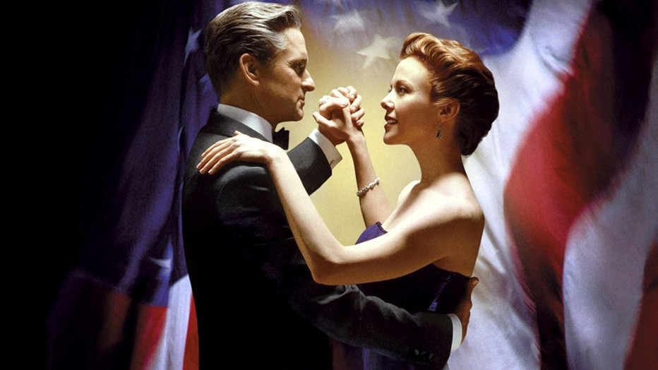 Michael Douglas en Annette Bening in The American President