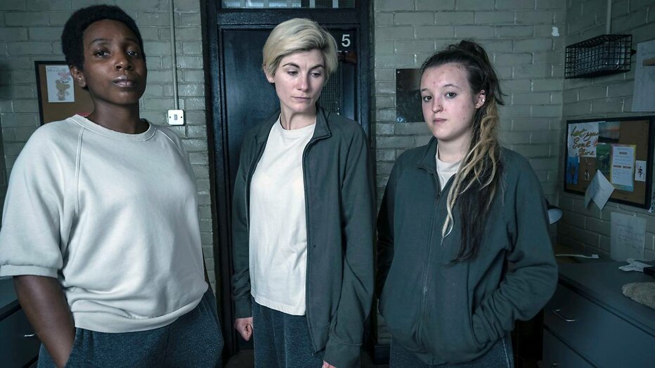 Tamara Lawrence, Jodie Whittaker en Bella Ramsey voor Time Tamara Lawrence, Jodie Whittaker en Bella Ramsey voor Time