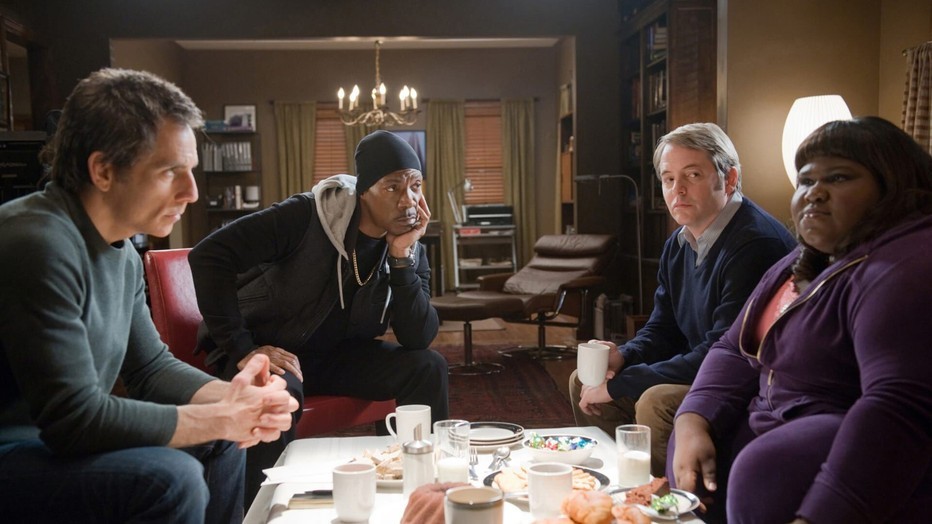 Ben Stiller, Eddie Murhy, Matthew Broderick en Odessa Montero in Tower Heist Ben Stiller, Eddie Murhy, Matthew Broderick en Odessa Montero in Tower Heist